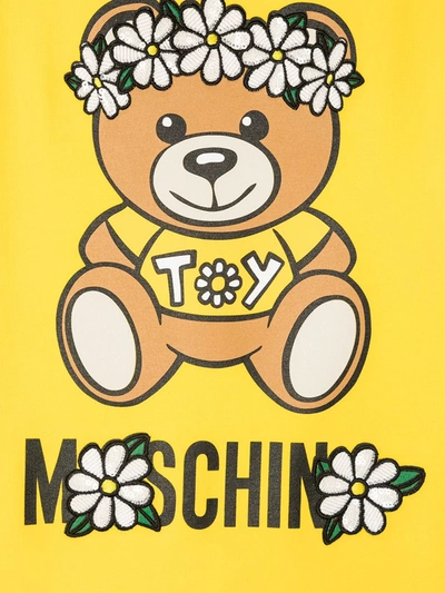 Shop Moschino Teddy Bear-print T-shirt Dress In Yellow