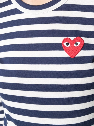 Comme Des Garçons Play Long Sleeved T-shirt In White