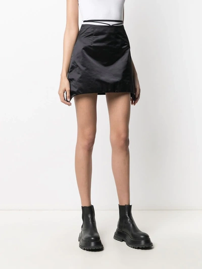 Shop Helmut Lang Wraparound Waist Mini Skirt In Black