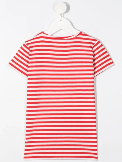 Douuod Teen Striped Cotton T-shirt In Red