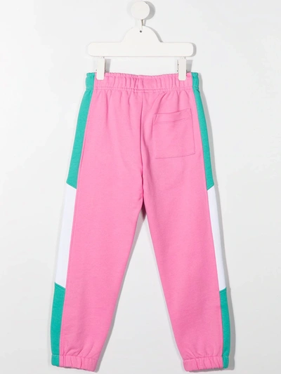 Shop Msgm Colour-block Tracksuit Bottoms In Pink