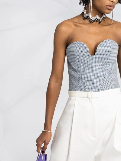 Shop Philosophy Di Lorenzo Serafini Houndstooth-print Strapless Top In White