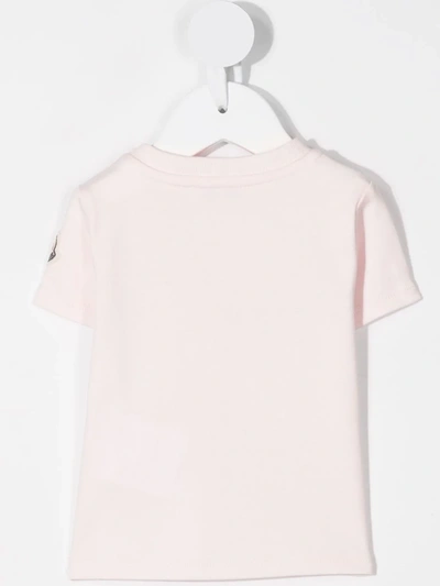 Shop Moncler Logo-print T-shirt In Pink