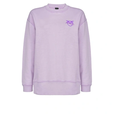 Shop Pinko Sano Lilac Cotton Sweatshirt In Pink
