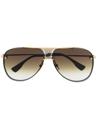 Shop Dita Eyewear Decade-two Pilot-frame Sunglasses In Black