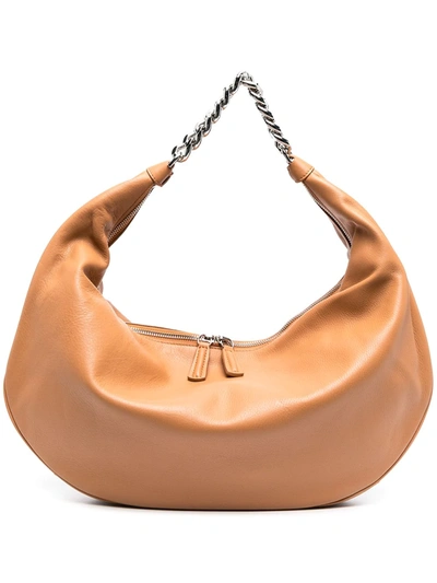 Shop Staud Sasha Leather Shoulder Bag In Brown