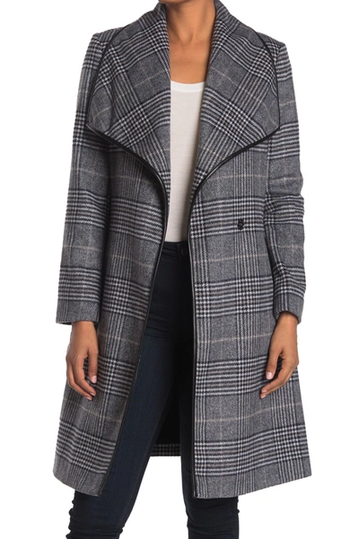 Shop Bcbgeneration Missy Envelope Wrap Coat In Glen Plaid