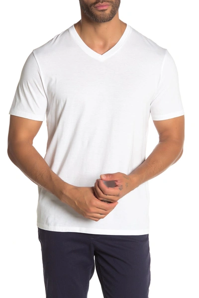 Shop Vince V-neck T-shirt In Optic White