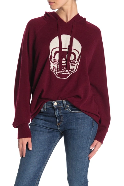 Shop Skull Cashmere Collegiate  Hoodie In Ruby/chalk Skull