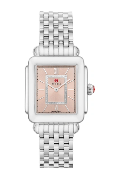 Shop Michele Deco Ii Diamond Bracelet Watch, 20mm X 43mm