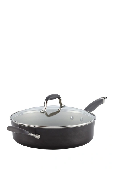 Shop Anolon Advanced Pewter Hard Anodized 5.5 Qt. Covered Saute Pan In Gray