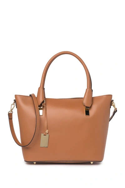 Christian Laurier Nelly Leather Shoulder Tote Bag In Camel | ModeSens