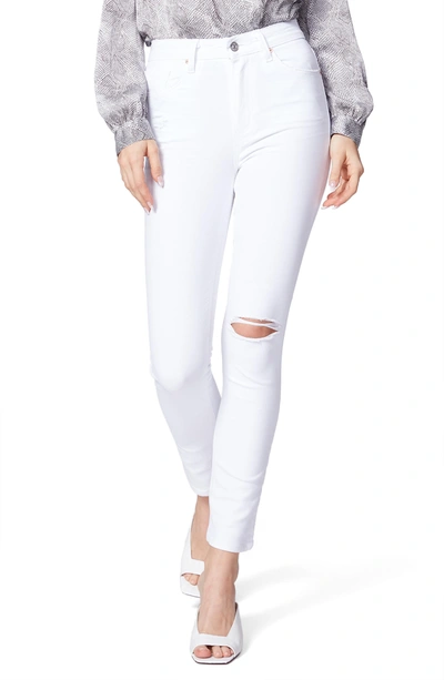 Shop Paige Sarah Ripped High Waist Slim Jeans In Whfrdest