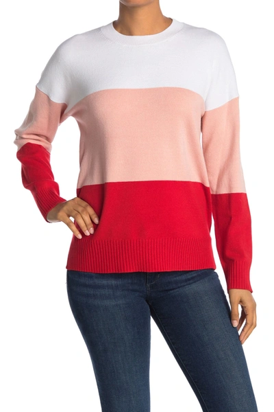 Shop French Connection Striped Crew Neck Sweater In True Bloss