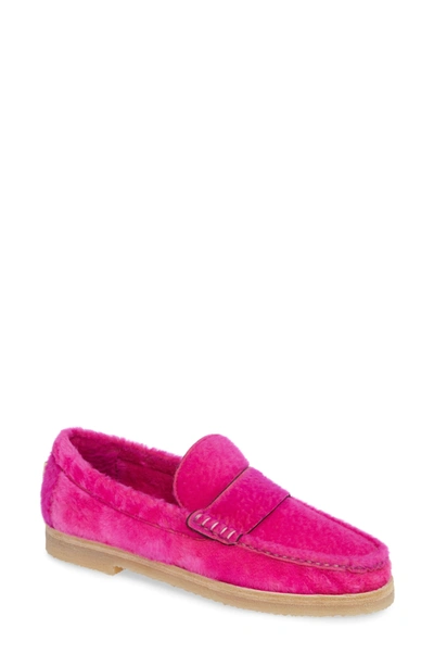 Shop Stuart Weitzman Bromley Genuine Shearling Loafer In Cl6