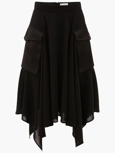 Shop Jw Anderson Asymmetric Cargo Skirt In Black