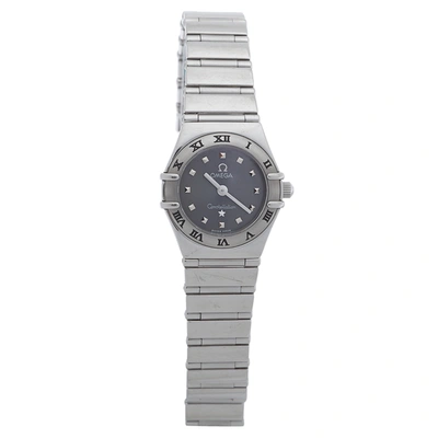 Pre-owned Omega Gray Stainless Steel Constellation My Choice Mini Women's Wristwatch 22.5mm In Grey