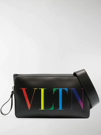 Shop Valentino Vltn-print Belt Bag In Black