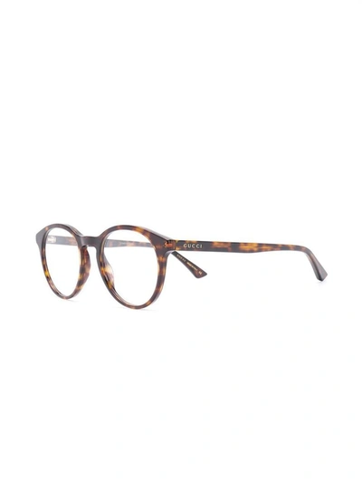 Shop Gucci Men's Brown Acetate Glasses