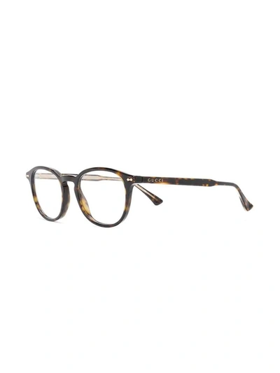 Shop Gucci Men's Brown Acetate Glasses