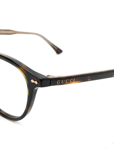 Shop Gucci Men's Brown Acetate Glasses