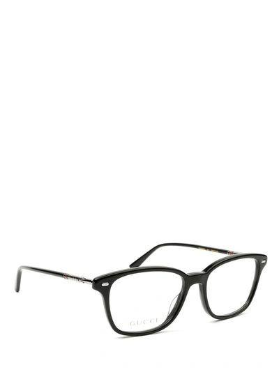 Shop Gucci Men's Black Acetate Glasses