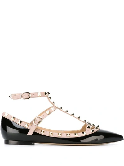 Shop Valentino Garavani Women's Black Leather Flats