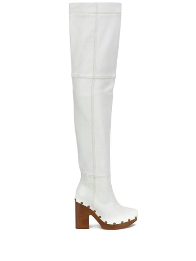 Shop Jacquemus Women's White Leather Boots