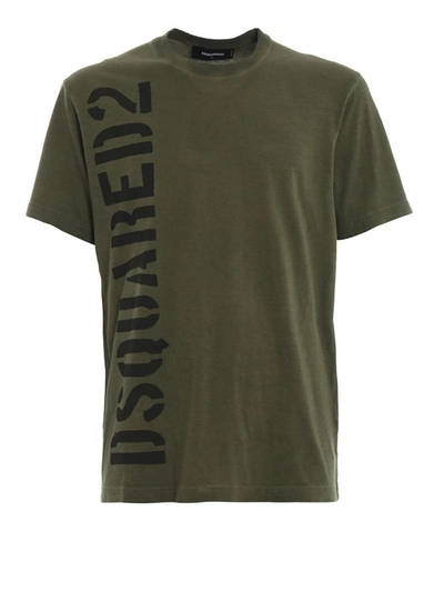 Shop Dsquared2 Men's Green Cotton T-shirt