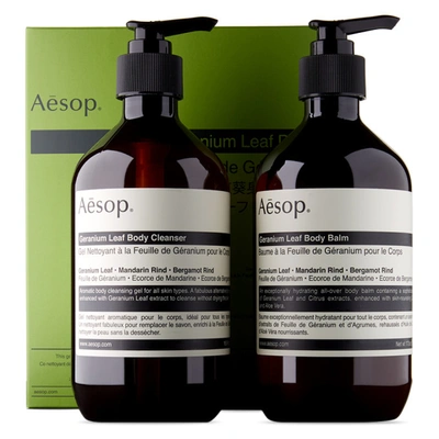 Shop Aesop Geranium Leaf Body Care Duet Set, 500 ml In N/a