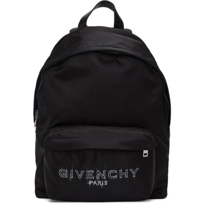 Shop Givenchy Black Logo Urban Backpack In 004-black/w