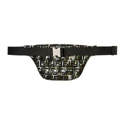 Shop Fendi Black And Green Forever  Pouch In F0x93 Nero+