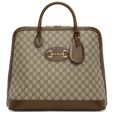 Shop Gucci Beige ' 1955' Horsebit Top Handle Tote In 8969 Beige