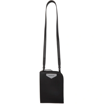 Shop Givenchy Black Antigona Portfolio Pouch In 002-black/g