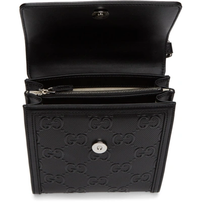 Shop Gucci Black Gg Tennis Messenger Bag In 1000 Black