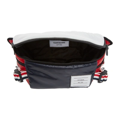 Shop Thom Browne Red And Blue Ripstop Webbing Pouch In 960 Rwbwht
