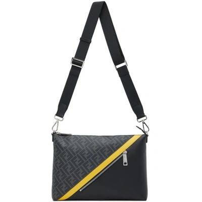 Shop Fendi Black Medium 'forever ' Messenger Bag In F0r2a Blkye