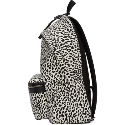 Shop Saint Laurent White & Black City Backpack In 9084 Blabs