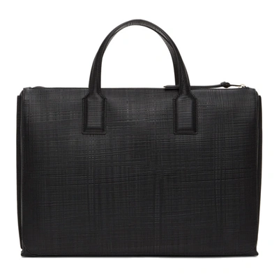 Shop Loewe Black Textured Goya Simple Briefcase In 1100 Black