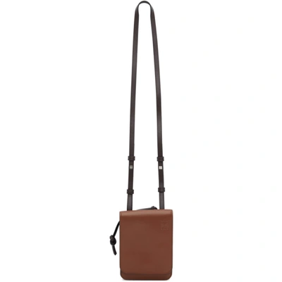 Shop Loewe Brown Gusset Crossbody Pouch In 3200cognac