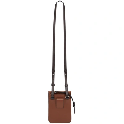 Shop Loewe Brown Gusset Crossbody Pouch In 3200cognac