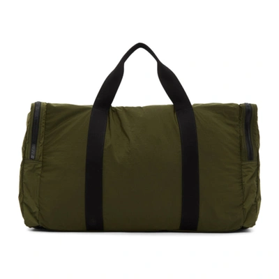 Shop Bottega Veneta Green Intrecciato Packable Duffle Bag In 3250 Kakine