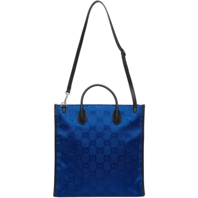 Shop Gucci Blue Off The Grid Long Tote In 4267 Orient