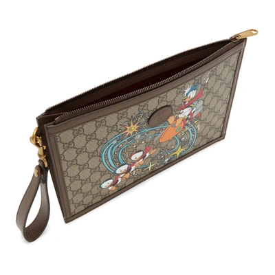 Shop Gucci Beige Disney Edition Gg Pouch In 8679 Be.eb.