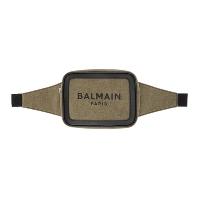 Shop Balmain Khaki B-army 20 Bum Bag In Ubk Kaki/bl