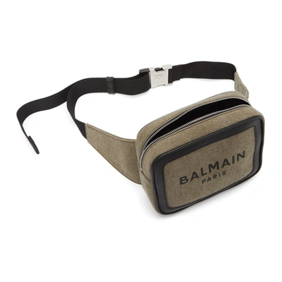 Shop Balmain Khaki B-army 20 Bum Bag In Ubk Kaki/bl