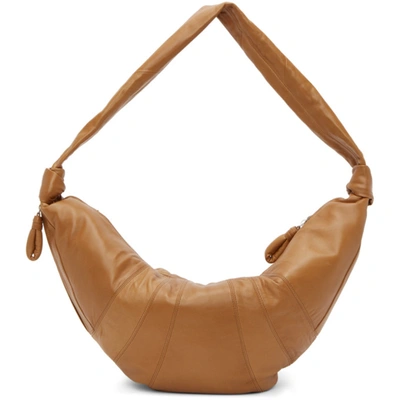 Shop Lemaire Brown Large Croissant Bag In 420 Tobacco