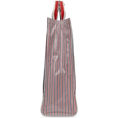 Shop Thom Browne Multicolor Striped Tote In 035 Medgrey