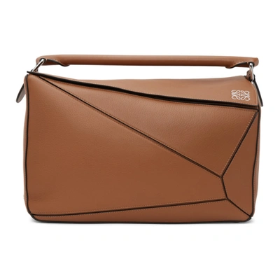 Shop Loewe Brown Large Puzzle Edge Messenger Bag In 2530 Tan