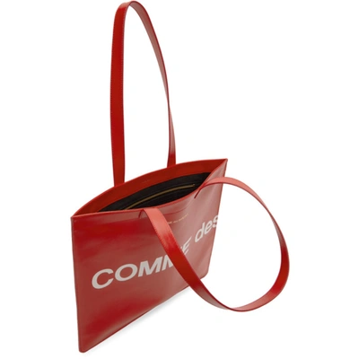 Shop Comme Des Garçons Red Huge Logo Tote In 2 Red